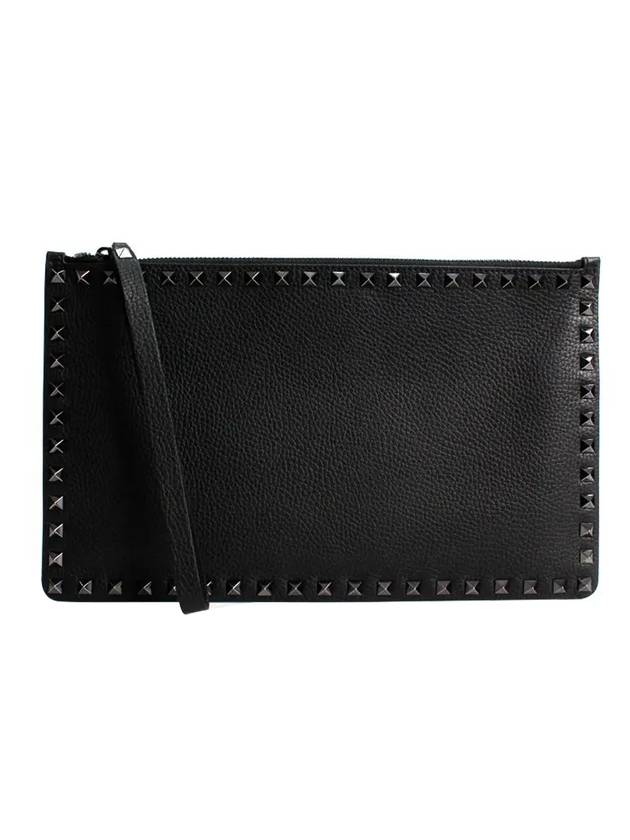 Men's Rockstud Clutch Bag Black - VALENTINO - BALAAN 1