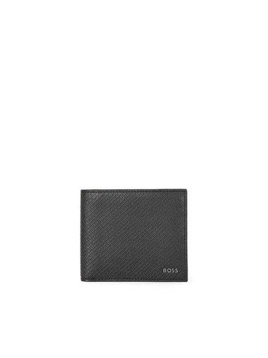 Official Italian Cowhide Compact Wallet 50472927 001 Black - BOSS - BALAAN 1