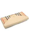 Women s Burberry 8026111 Beige Leather Haymarket Check Canvas Long Wallet gt Gangbuk used luxury goods - BURBERRY - BALAAN 6