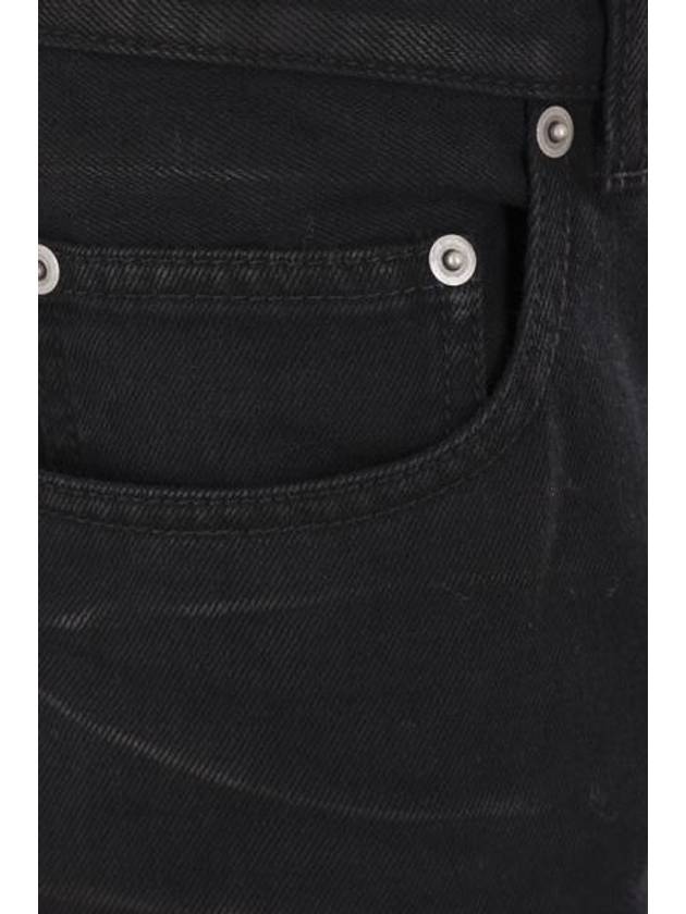 Denim Cotton Straight Jeans Black - SAINT LAURENT - BALAAN 5