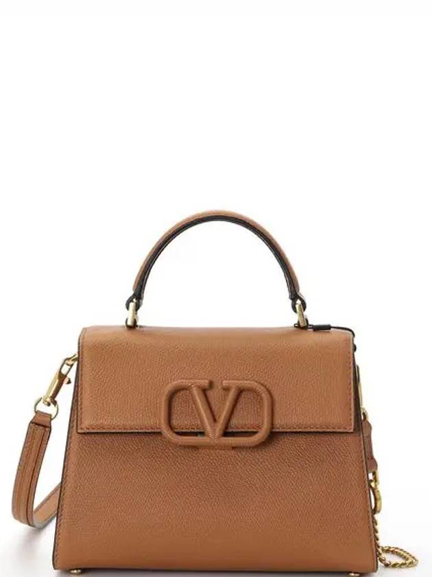 V Sling Small Grainy Calfskin Hand Cross Bag Almond - VALENTINO - BALAAN 2