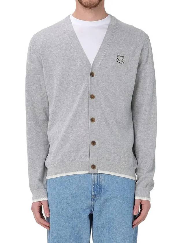 Bold Fox Head Cotton Cardigan Grey - MAISON KITSUNE - BALAAN 2