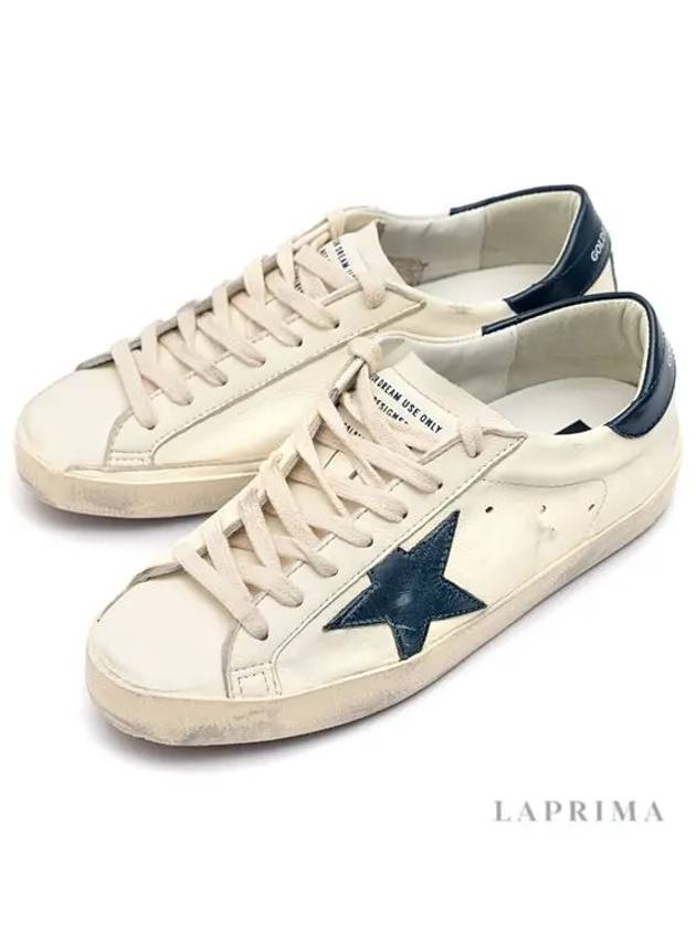 Superstar Beige Night Blue Heel Tab Sneakers - GOLDEN GOOSE - BALAAN 5