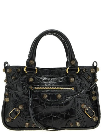 Neo Cagole Medium Leather Tote Bag Black - BALENCIAGA - BALAAN 2