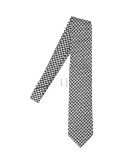 Men's Houndstooth Silk Tie White Black - TOM FORD - BALAAN 2