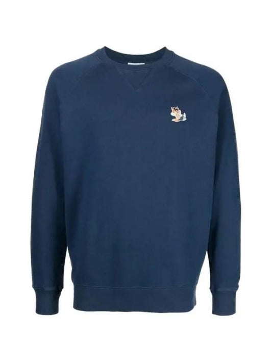 Dressed Fox Patch Classic Sweatshirt Blue Denim - MAISON KITSUNE - BALAAN 2