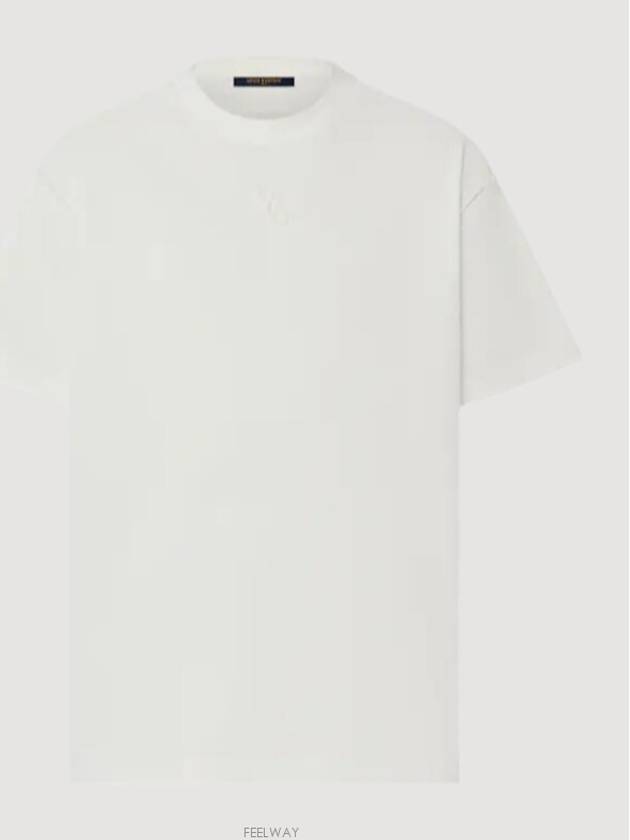 Embossed LV Short Sleeve T-Shirt White - LOUIS VUITTON - BALAAN 5