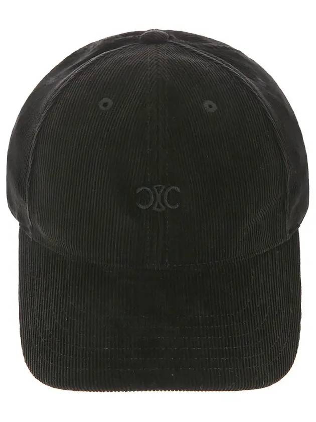 AA01C665W 38OW Triomphe Corduroy Black Ball Cap - CELINE - BALAAN 1