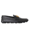 Gold V Logo Loafers Black - VALENTINO - BALAAN 1