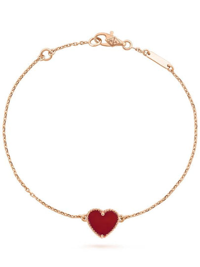 Sweet Alhambra Heart Carnelian Bracelet Rose Gold - VANCLEEFARPELS - BALAAN 2