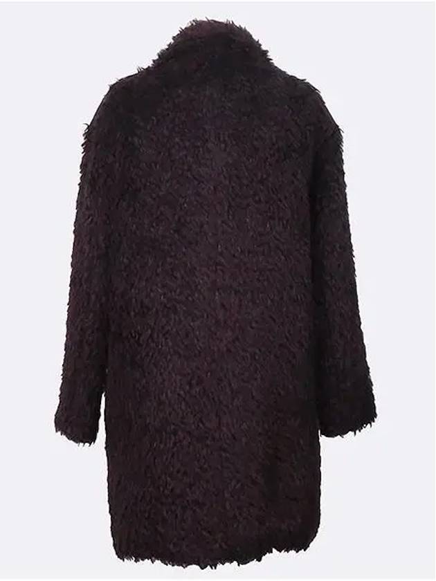 Purple color mohair blend boucle zip up detail women s coat 1 - MAJE - BALAAN 3