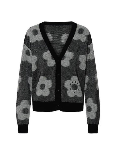 Flower Spot Cotton Cardigan Grey - KENZO - BALAAN 2