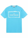 Stencil One Logo Short Sleeve T-Shirt Light Blue - STONE ISLAND - BALAAN 2