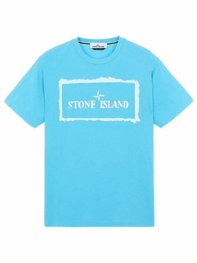 Stencil One Logo Short Sleeve T-Shirt Light Blue - STONE ISLAND - BALAAN 2