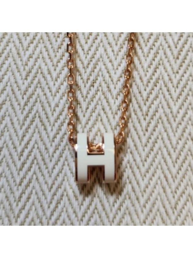 Mini Pop H Pendant Rose Gold & Blanc - HERMES - BALAAN 7