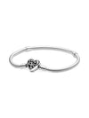 Women's Moments Family Tree Heart Clasp Snake Chain Bracelet Silver - PANDORA - BALAAN 1