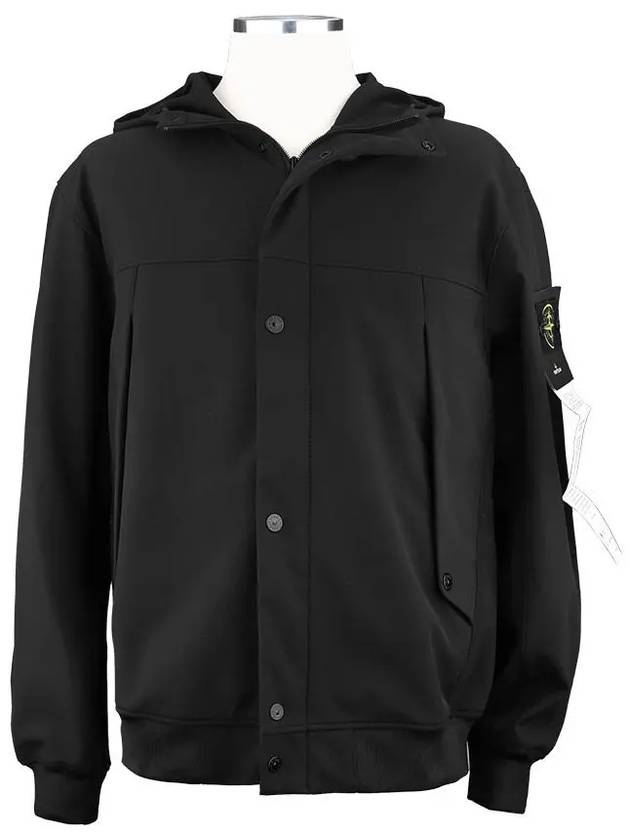 Light Soft Shell R E Dye Technology In Recycled Polyester Hooded Jacket Black - STONE ISLAND - BALAAN 2