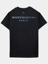 Women's Gradient Embossing Back Logo Short Sleeve T-Shirt Black - WOOYOUNGMI - BALAAN 2