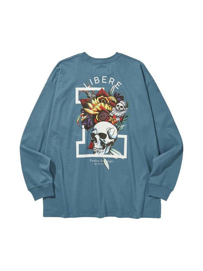 FLOWER LONG SLEEVE TEE BLUE - LIBERE - BALAAN 2