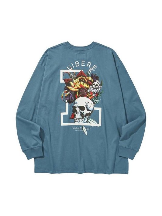 FLOWER LONG SLEEVE TEE BLUE - LIBERE - BALAAN 1