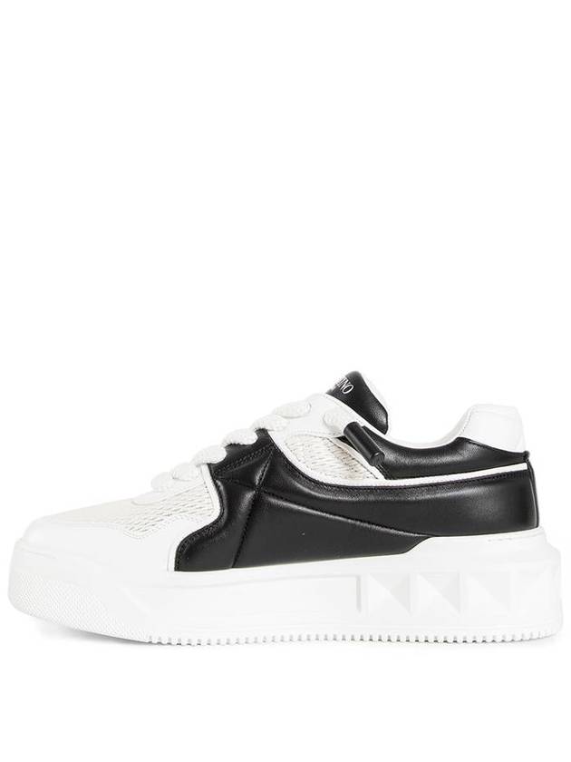 One Stud XL Low Top Sneakers Black White - VALENTINO - BALAAN 3