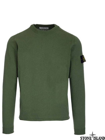 Wappen Patch Crew Neck Knit Top Olive - STONE ISLAND - BALAAN 2