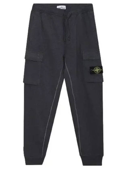 Garment Dyed Cotton Fleece Track Pants Dark Grey - STONE ISLAND - BALAAN 2