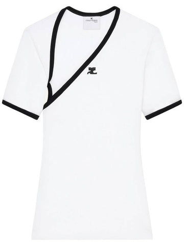 Courrèges Slash Contrast T-Shirt Clothing - COURREGES - BALAAN 1