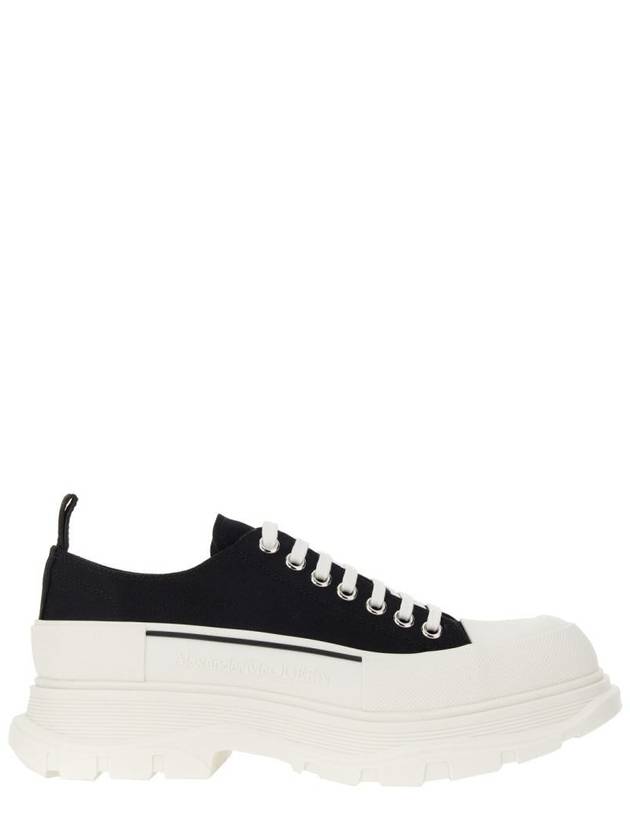 Tread Slick Platform Low Top Sneakers Black White - ALEXANDER MCQUEEN - BALAAN 2