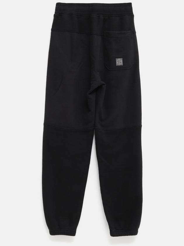 Logo Patch Cotton Track Pants Black - STONE ISLAND - BALAAN 3