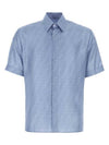 Men's FF Motif Silk Short Sleeve Shirt Blue - FENDI - BALAAN 2