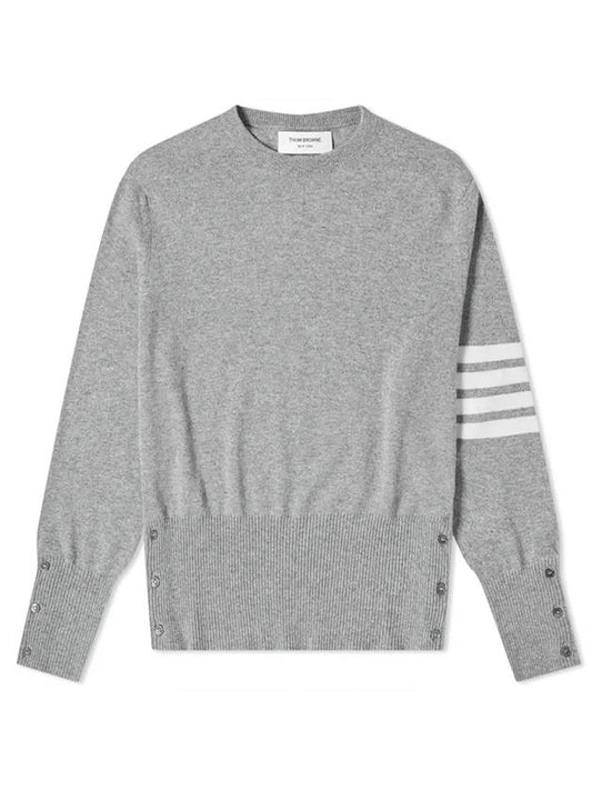 diagonal armband classic cashmere knit top light gray - THOM BROWNE - BALAAN 1