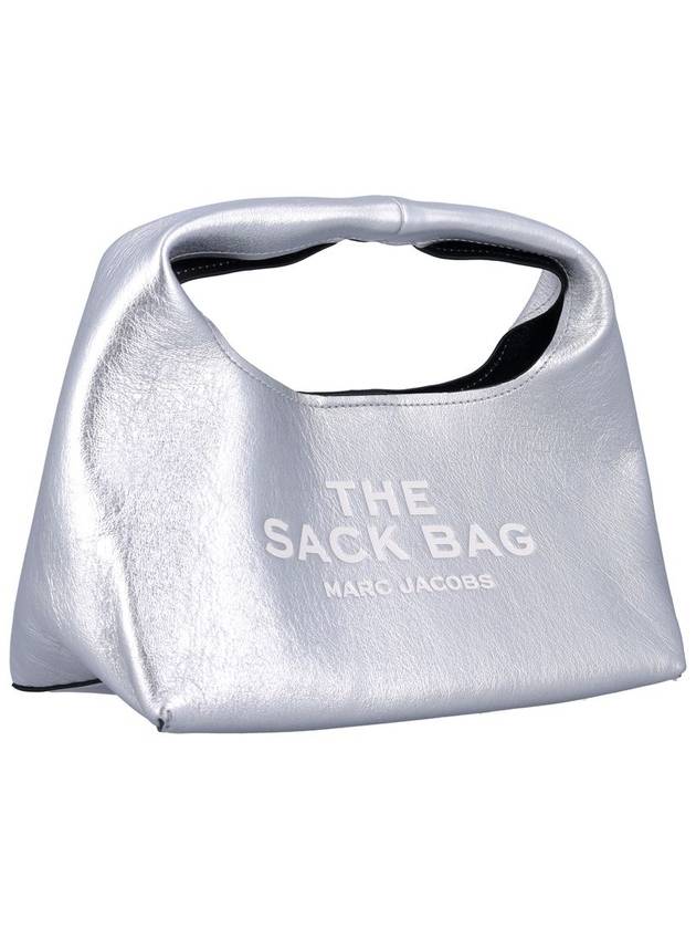 The Metallic Leather Mini Sock Tote Bag Silver - MARC JACOBS - BALAAN 3