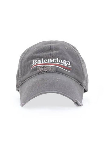 Wave Logo Cotton Drill Ball Cap Smokey Grey - BALENCIAGA - BALAAN 1