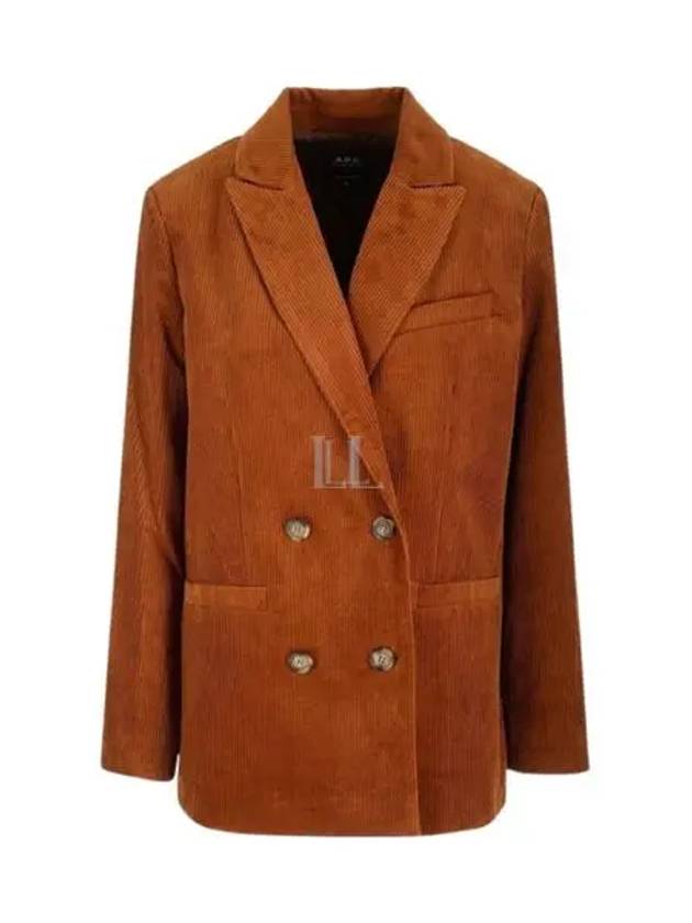 Lucy Double-Breasted Corduroy Blazer Jacket Camel - A.P.C. - BALAAN 2