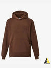 Women s Embossed Lettering Brushed Hoodie Overfit 85 Brown - NEW BALANCE - BALAAN 1