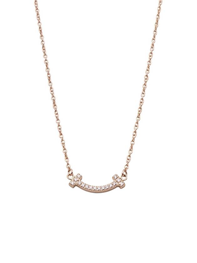 62617780 Rose gold T smile diamond mini pendant necklace 34152 - TIFFANY & CO. - BALAAN 1