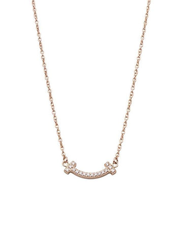 62617780 Rose gold T smile diamond mini pendant necklace 34152 - TIFFANY & CO. - BALAAN 1