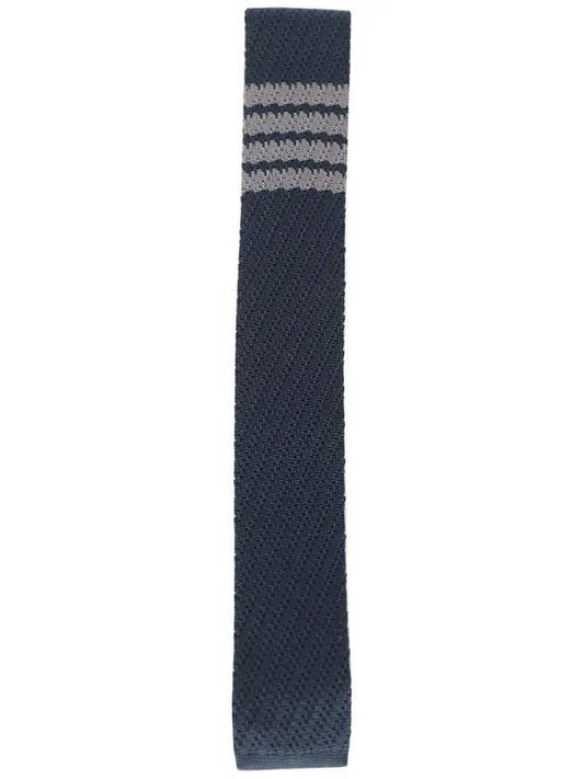 4 Bar Silk Knit Tie Navy - THOM BROWNE - BALAAN 2