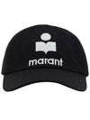 Tyron Logo Cotton Ball Cap Black - ISABEL MARANT - BALAAN 3