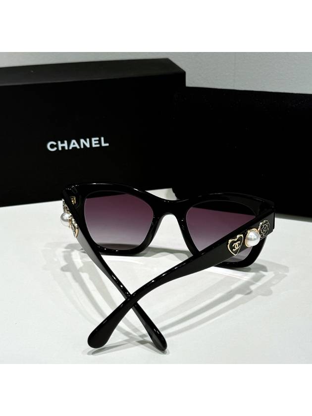 Sunglasses square frame camel pearl heart decoration point - CHANEL - BALAAN 7