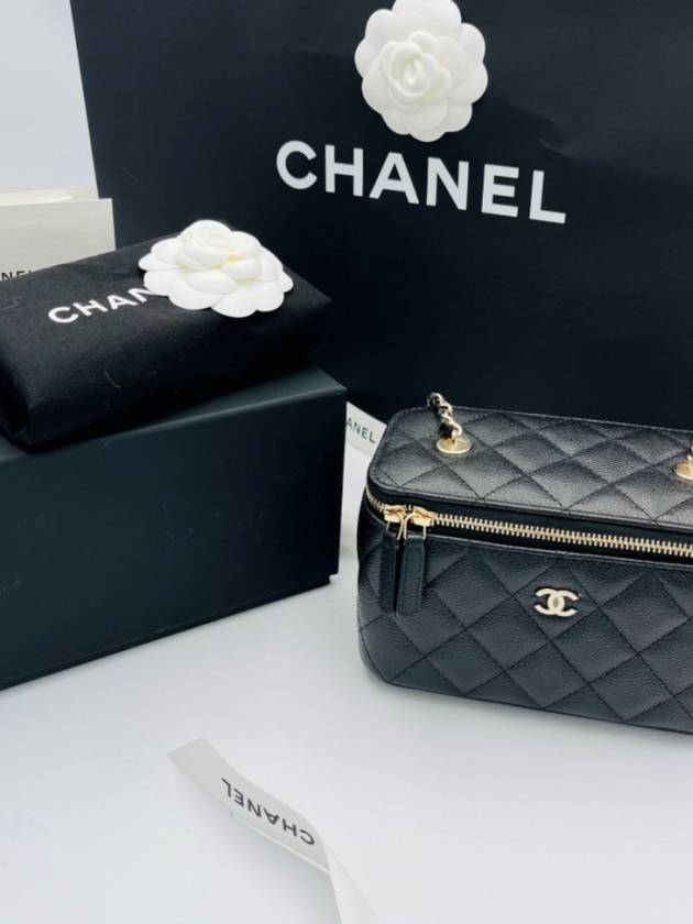 Classic Caviar Vanity Cross Bag Gold Plated Black - CHANEL - BALAAN 9