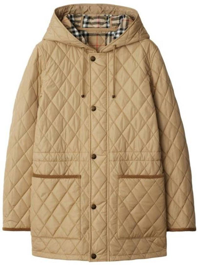 Hooded Quilted Parka Flax - BURBERRY - BALAAN 2