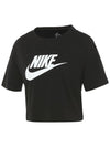 Sportswear Essential Crop Cotton Short Sleeve T-Shirt Black - NIKE - BALAAN 6