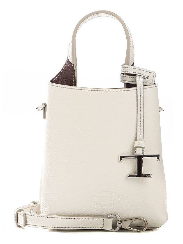 Micro Leather Mini Tote Bag White - TOD'S - BALAAN 2