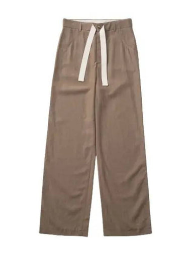 Nanushka Loose Fit Timeo Linen Pants Fossil Brown - NANUSHKA - BALAAN 1