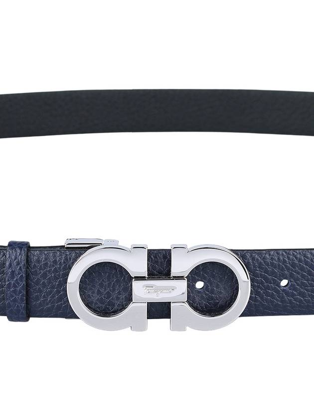 Reversible Gancini Belt Black - SALVATORE FERRAGAMO - BALAAN.