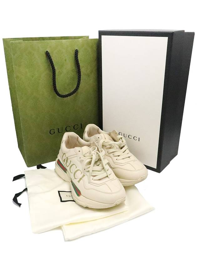 Women s Gucci 528892 Ivory Leather Vintage Logo Rhyton Sneakers 36 5 gt Gangbuk used luxury goods - GUCCI - BALAAN 3