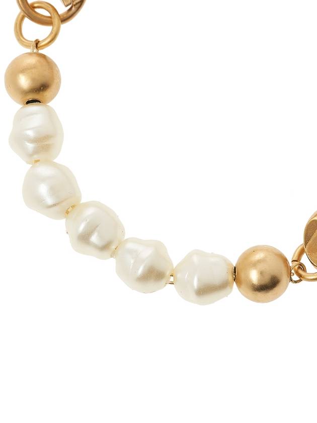 Logo Tag Pearl Chain Bracelet Gold - DOLCE&GABBANA - BALAAN 6