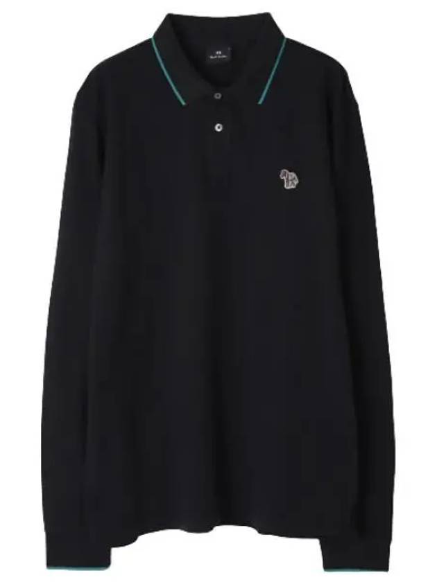 Regular fit zebra patch long sleeve polo shirt men s collar - PAUL SMITH - BALAAN 1